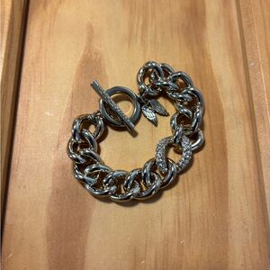 Chunky Victoria Secret Gold Chain Bracelet with Charms